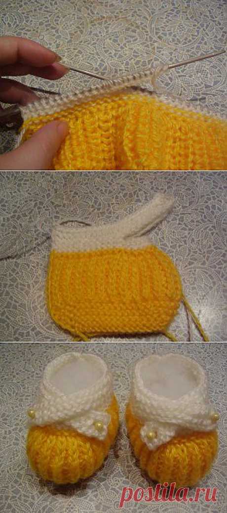 Вязаные вещи ручной работы » МК-пинетки «Солнышко»