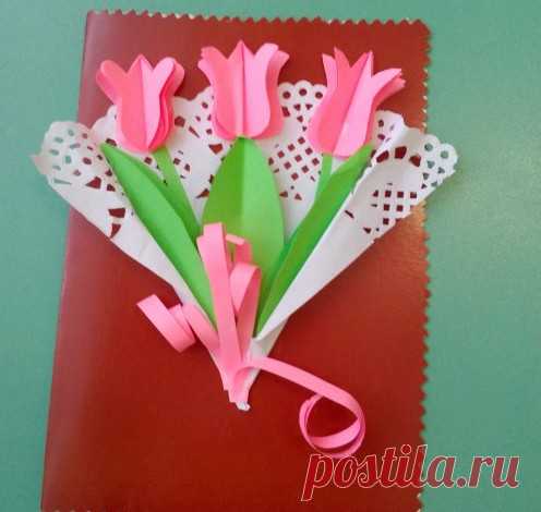 Тюльпаны из бумаги - 20 пошаговых инструкций для начинающих, как сделать тюльпан своими руками