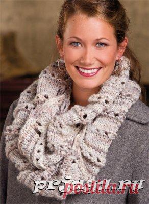 Шарф хомут спицами от CINDY ADAMS