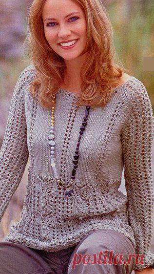 Схема ажурного пуловера