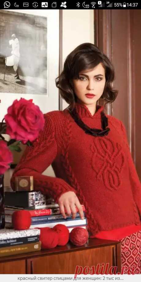10 оттенков красного. Подборка свитеров спицами.Нарядная жизнь. | MuMof2 | Яндекс Дзен