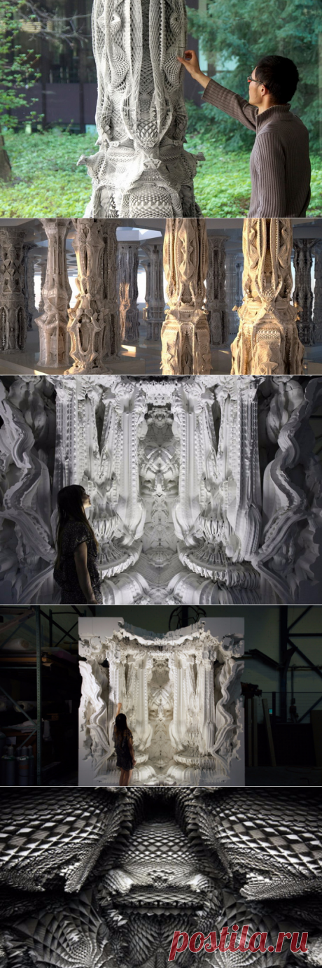 Орнаментальные колонны разработал архитектор-программист Мишель Ансмейер