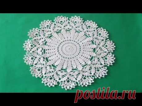 САЛФЕТКА КРЮЧКОМ С АЖУРНЫМ КРАЕМ. ВЯЖЕМ ПО СХЕМЕ  (ряды 1-15)