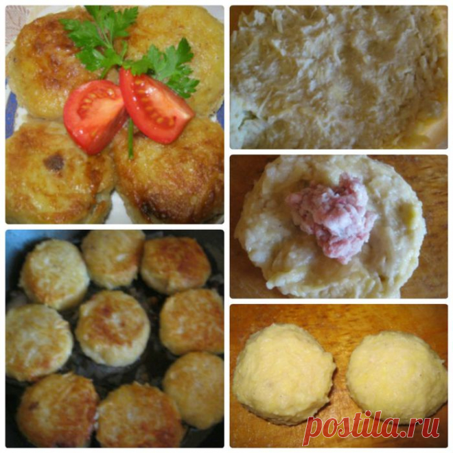 Картофельные клёцки с мясной начинкой..