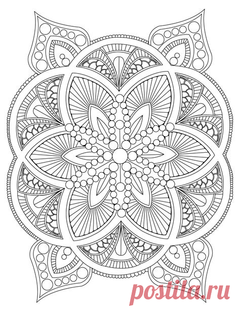 Abstract Mandala Coloring Page For Adults Digital Download  mandala coloring pages adults printable abstract adult pattern digital sheets books drawing animals awesome etsy