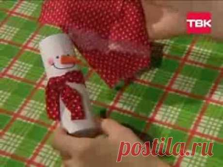 HAND MADE Упаковка для подарка &quot;Снеговик&quot;