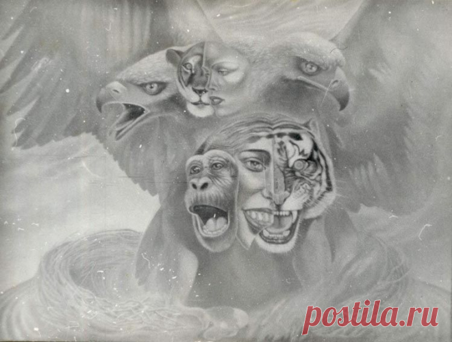 Александр Климов. "Разрушенное гнездо", холст, масло. 1990 год. Предчувствие распада Советского Союза..,