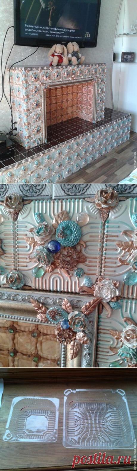 Цветочный камин из самодельных гипсовых плиток | Самоделкино