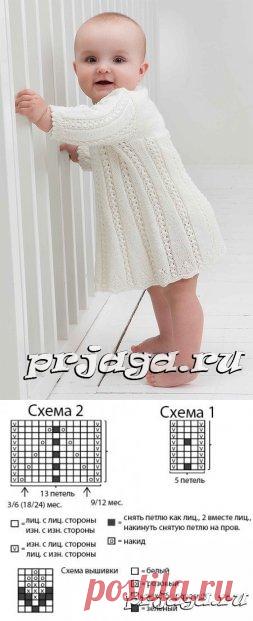 Платье для малышки спицами