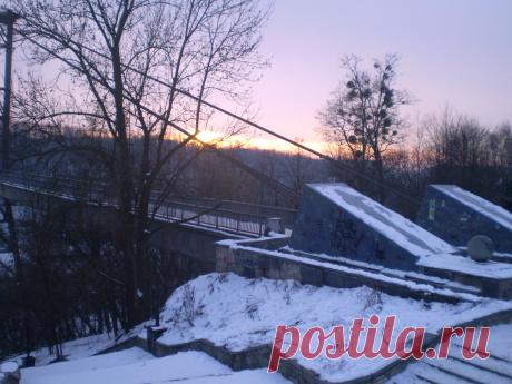 Подвесной мост, зима...