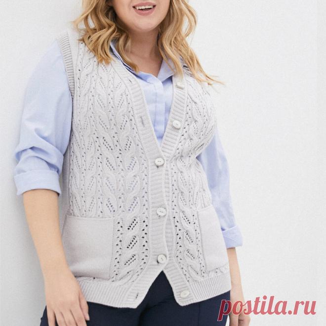 Трикотаж от отечественного бренда — ажурный жилет, безрукавка и свитер с шикарным узором + схемы | Вяжем вместе! | Дзен