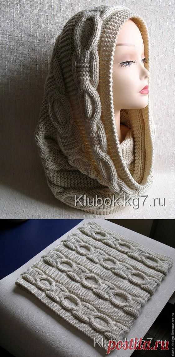 Снуд крупным арановым узором | Клубок