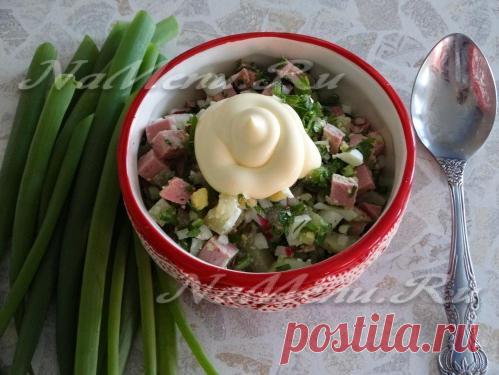 Окрошка на квасе с колбасой, рецепт