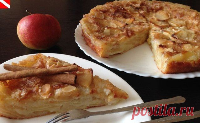 Яблочный пирог с хрустящей корочкой