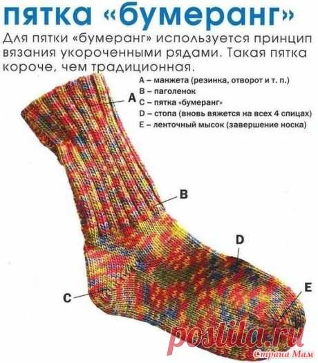 МК-онлайн по вязанию носков с мыска с пяткой - бумеранг. - Страна Мам