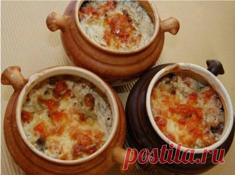 Куриные сердечки в сливках, приготовленные в горшочках