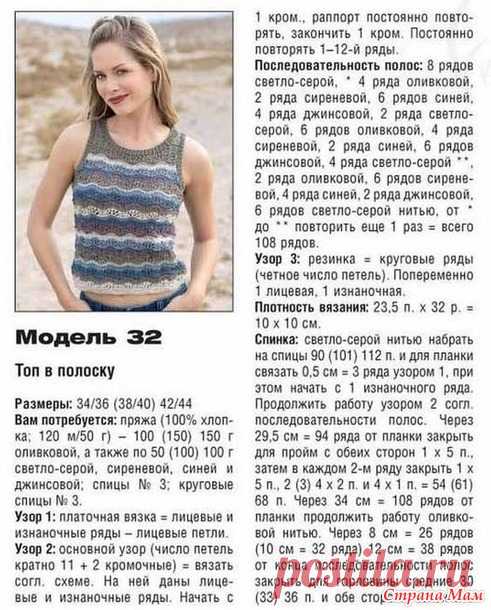 Топ волнистым узором - Вязание - Страна Мам