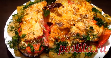 Вкуснющая слоеная курочка с овощами