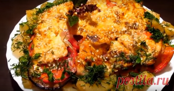 Вкуснющая слоеная курочка с овощами