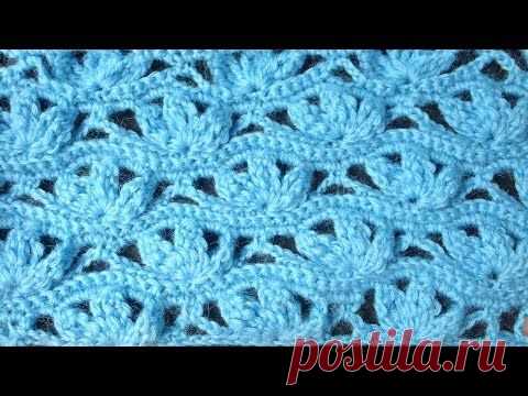 Вязание крючком - Узоры крючком - Узор "Волны". Видео-МК.