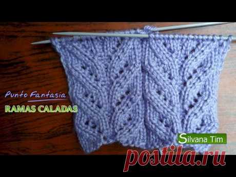 Punto Fantasía RAMAS CALADAS. Tejido en dos agujas # 38