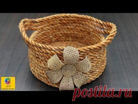 DIY Flower Basket with Jute Rope | Jute Rope Basket | Jute Craft Idea
