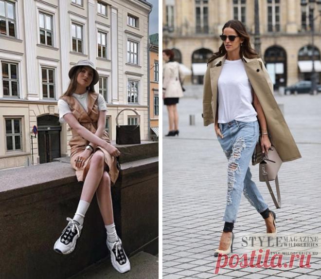 9 СВЕЖИХ СПОСОБОВ НОСИТЬ БЕЛУЮ ФУТБОЛКУ ЭТИМ ЛЕТОМ Белая футболка прочно поселилась в нашем базовом гардеробе и стала самым универсальной вещью, которую мы надеваем, когда не знаем, что надеть.
Первое, что приходит в голову — скомбинировать белую футболку с синими джинсами, и несколько лет назад, в самый расцвет стиля нормкор мы именно так и поступ