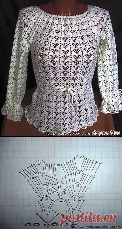 Пуловер с длинным рукавом.