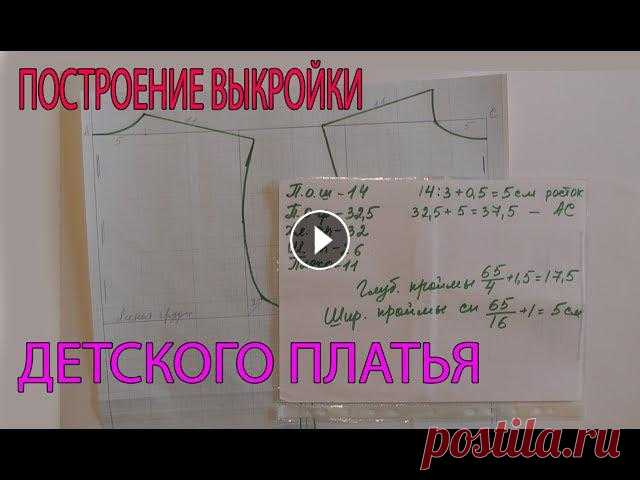 Построение выкройки детского платья Построение выкройки детского платья...