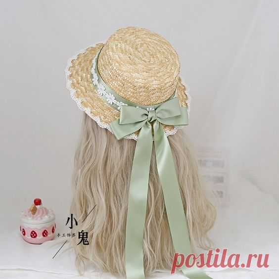 15.36US $ 20% OFF|Summer Hat Lace Bow | Summer Girl Hat Lolita | Accessories Lolita Hat - Girl Cute Lace - Aliexpress