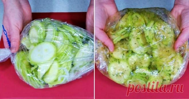 В сезон почти каждый день готовлю к ужину хрустящие кабачки в пакете: рецепт