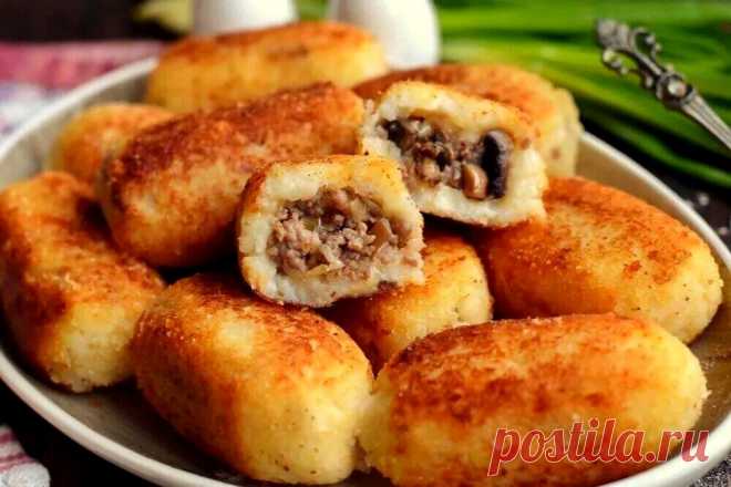 Картошка+фарш =вкуснятина из обычных ингредиентов. Котлетки с начинкой, к которым даже гарнир не нужен | Марусины Рецепты | Дзен
