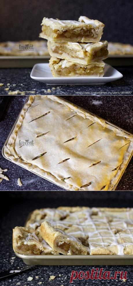 Яблочный пирог-плитка - готовится очень просто, а главное нереально вкусно...