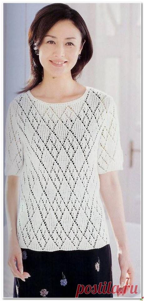 ДЖЕМПЕР С ГРАФИЧЕСКИМ УЗОРОМ ВЯЖЕМ СПИЦАМИ..