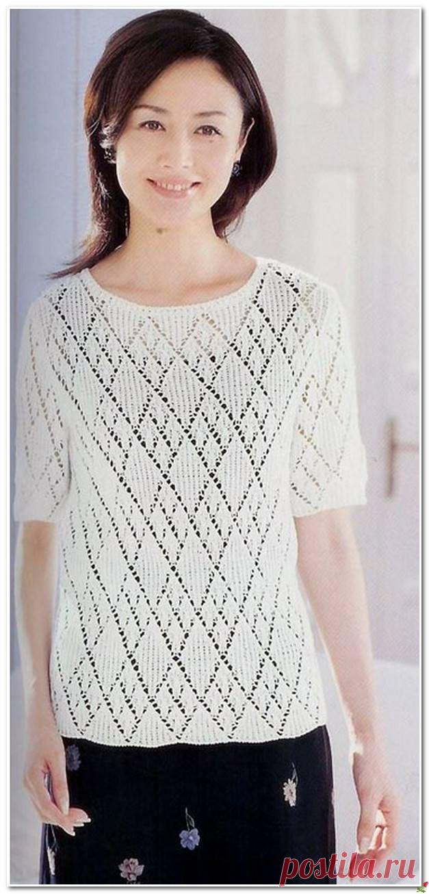 ДЖЕМПЕР С ГРАФИЧЕСКИМ УЗОРОМ ВЯЖЕМ СПИЦАМИ..