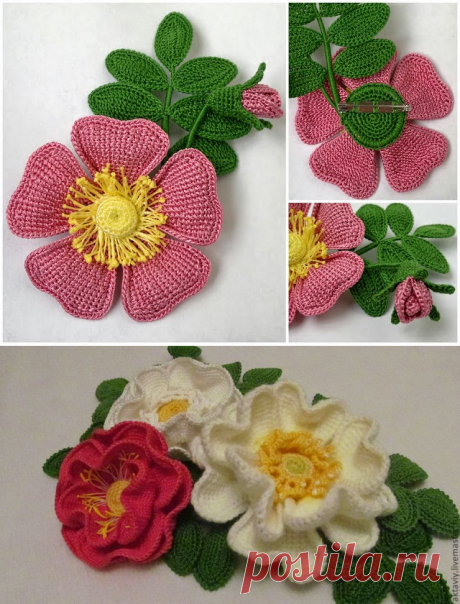Irish crochet &amp;: Шиповник от Ксении