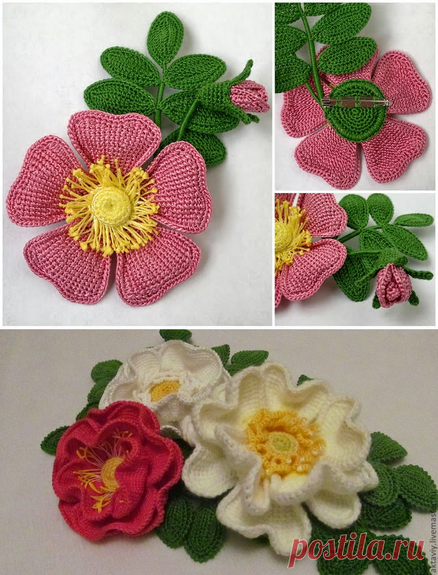 Irish crochet &: Шиповник от Ксении