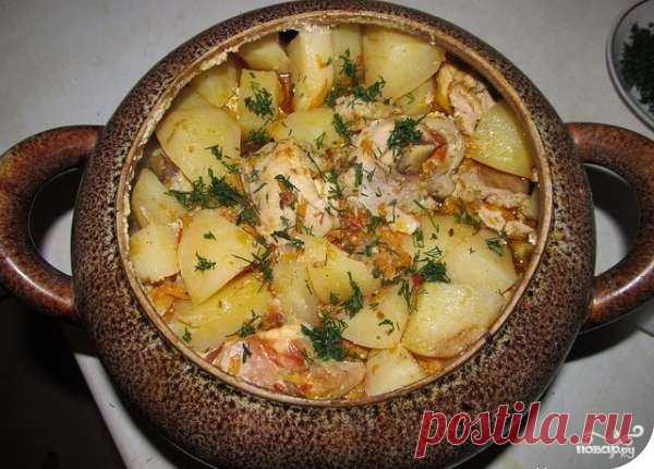 Мясо по-французски в горшочках