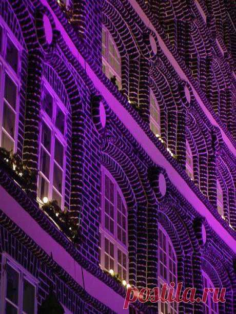 Room in violet building.