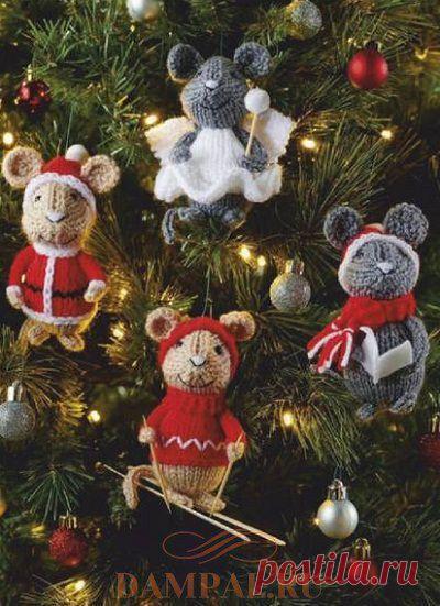 Вязаные ёлочные игрушки «Друзья-грызуны» | DAMские PALьчики. ru