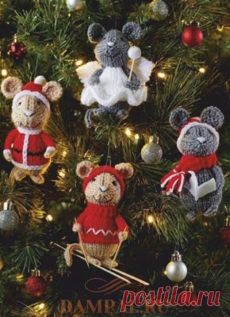 Вязаные ёлочные игрушки «Друзья-грызуны» | DAMские PALьчики. ru
