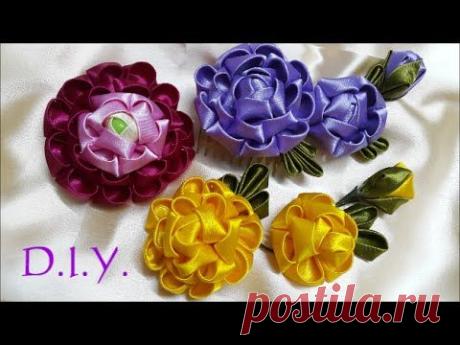 ✾ ❀ ❁ D.I.Y. Kanzashi Ranunculus Flower - Tutorial ✾ ❀ ❁