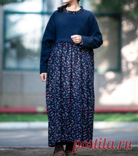 Women's longsleeves dress Loose Fitting maxi dresses | Etsy