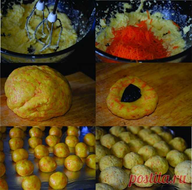 Морковное печенье с черносливом.
