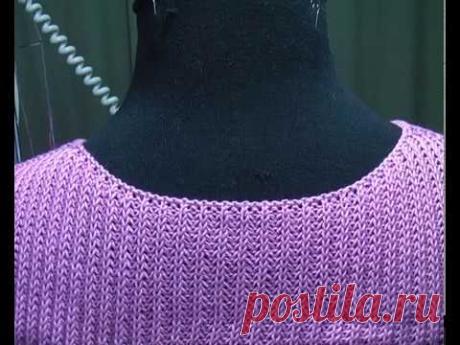 Горловина спинки на полуфанге. Машинное вязание. - YouTube
