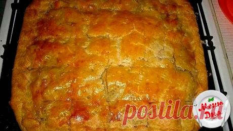 Всего 15 минут: заливной мясной  пирог.