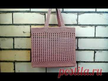Летняя сумка - авоська крючком. Всё подробно расскажу и покажу. Crochet bag tutorial