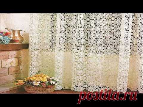 ШТОРА КРЮЧКОМ ИЗ КРАСИВЫХ КРУГЛЫХ МОТИВОВ - YouTube