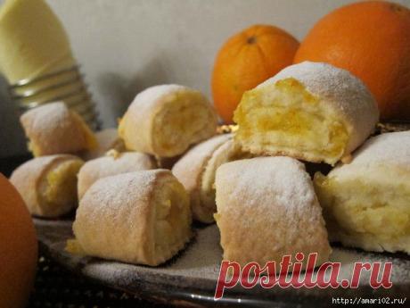 Песочное печенье с апельсиновой начинкой..