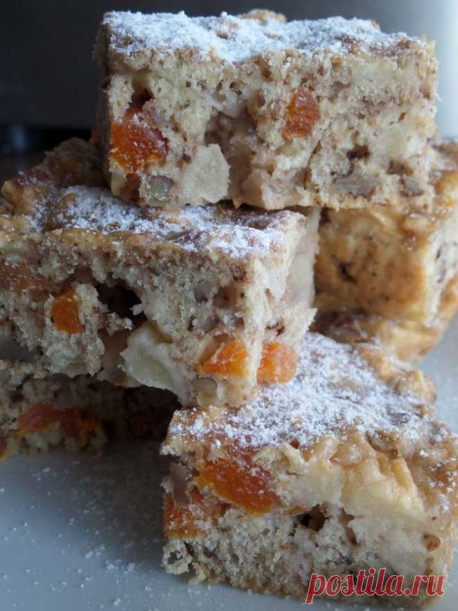 Рецепт на выходные: Кекс с яблоками, курагой и орехами | Изюминки